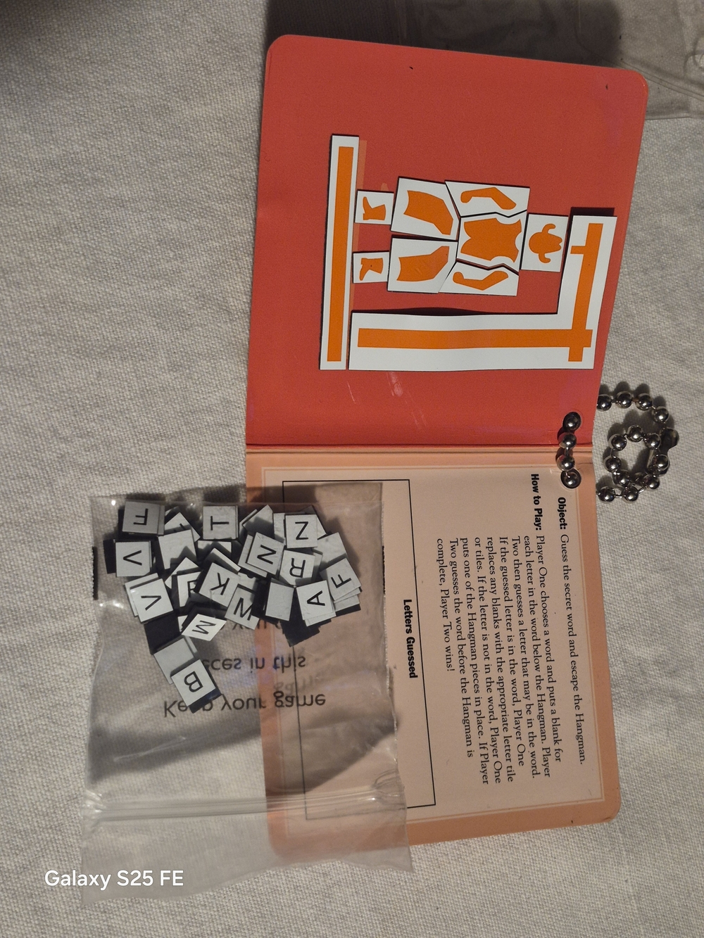 Magnetic Poetry Backpack Hangman Game Complete Travel Toy